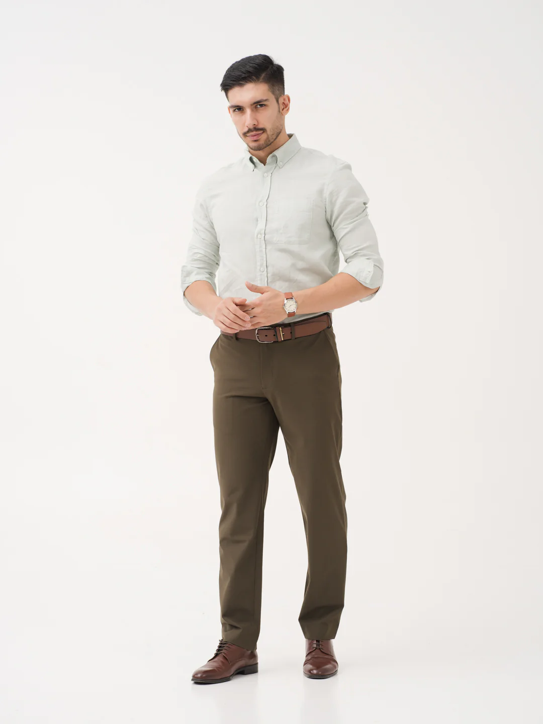 Always Olive Relaxed Fit Stretch Formal Pants - Image 6