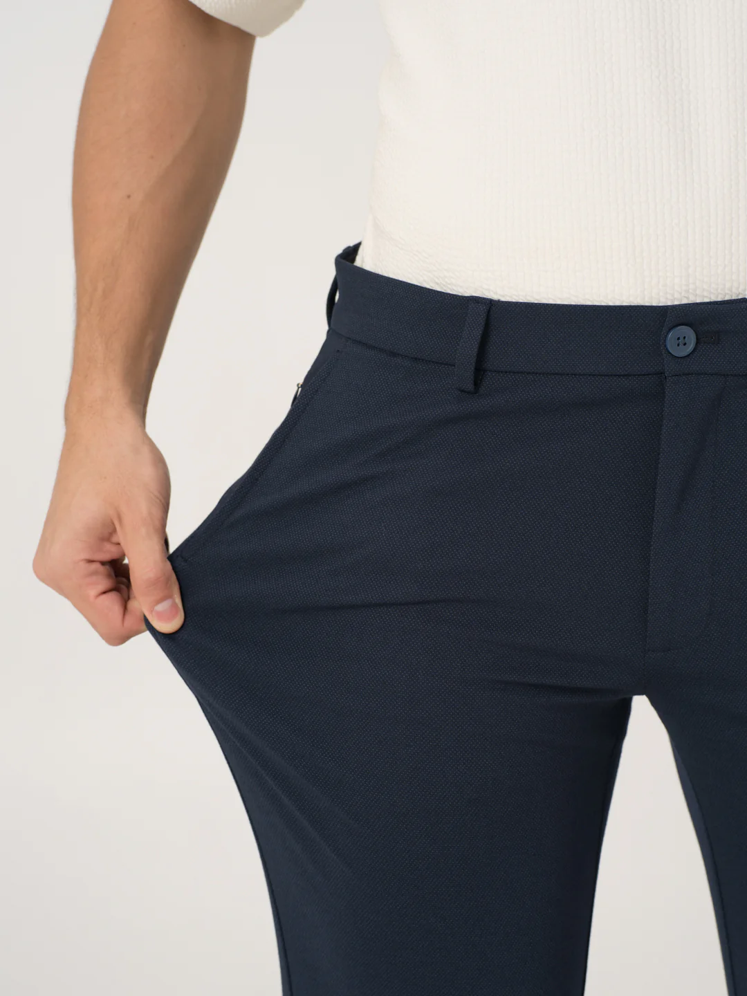 Aquatic Blue Slim Fit Lightweight Power Stretch Pants