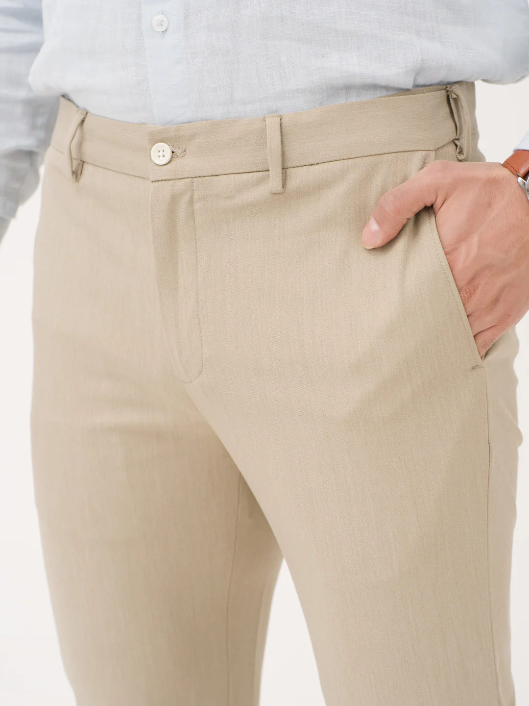 Maverick Khaki Twill Luxury Stretch Pants - Image 7