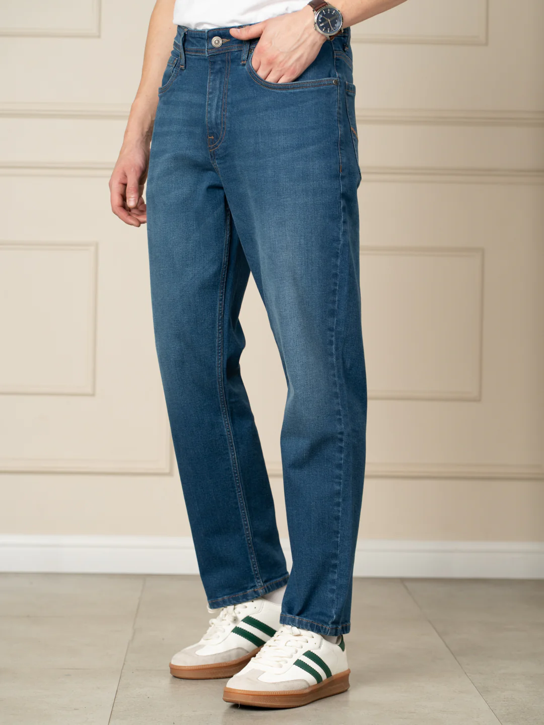 Breaker Blue Whiskered Relaxed Fit Jeans - Image 8