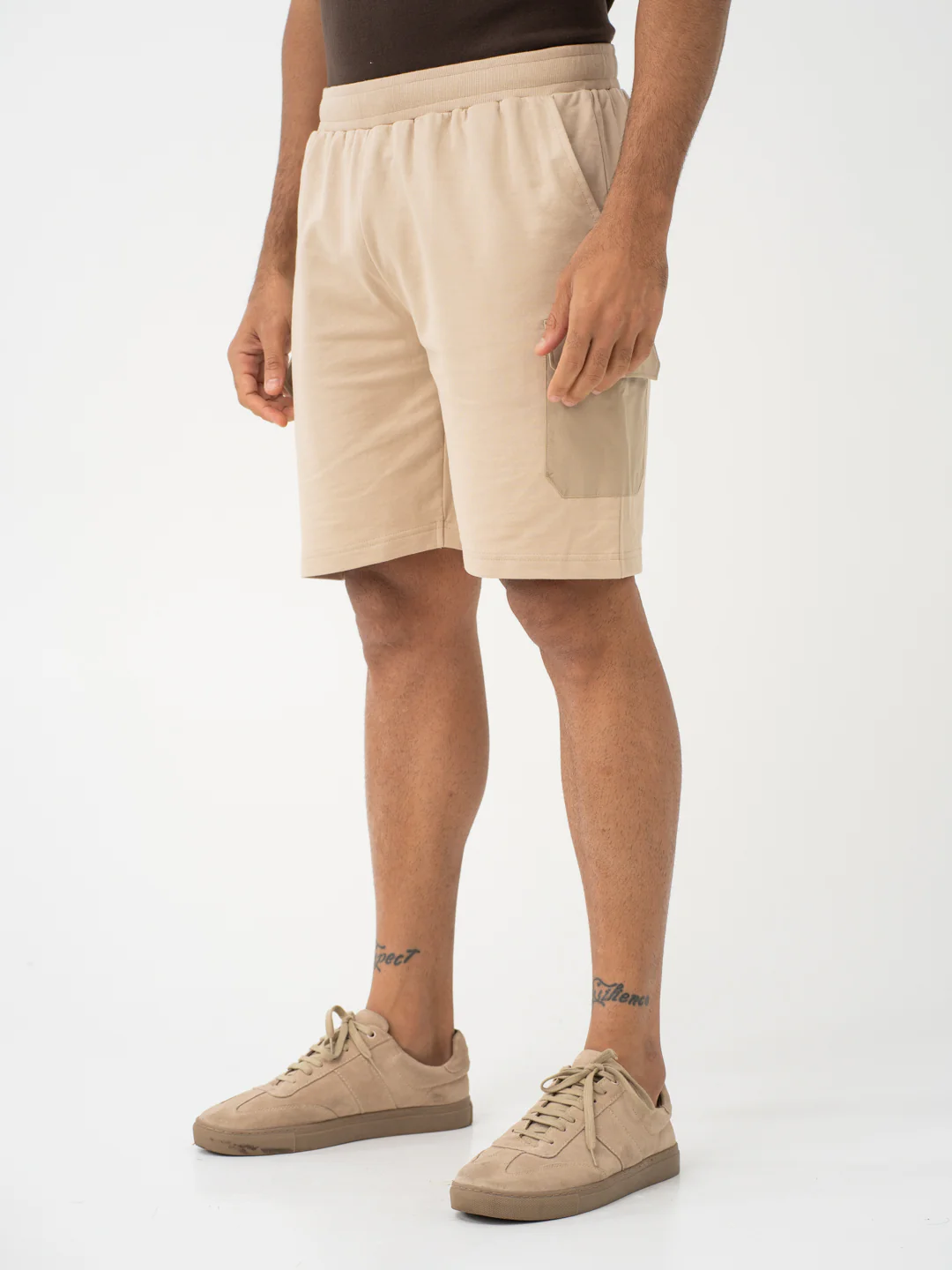 Brew Beige Relaxed Fit Cargo Sweatshorts - Image 10