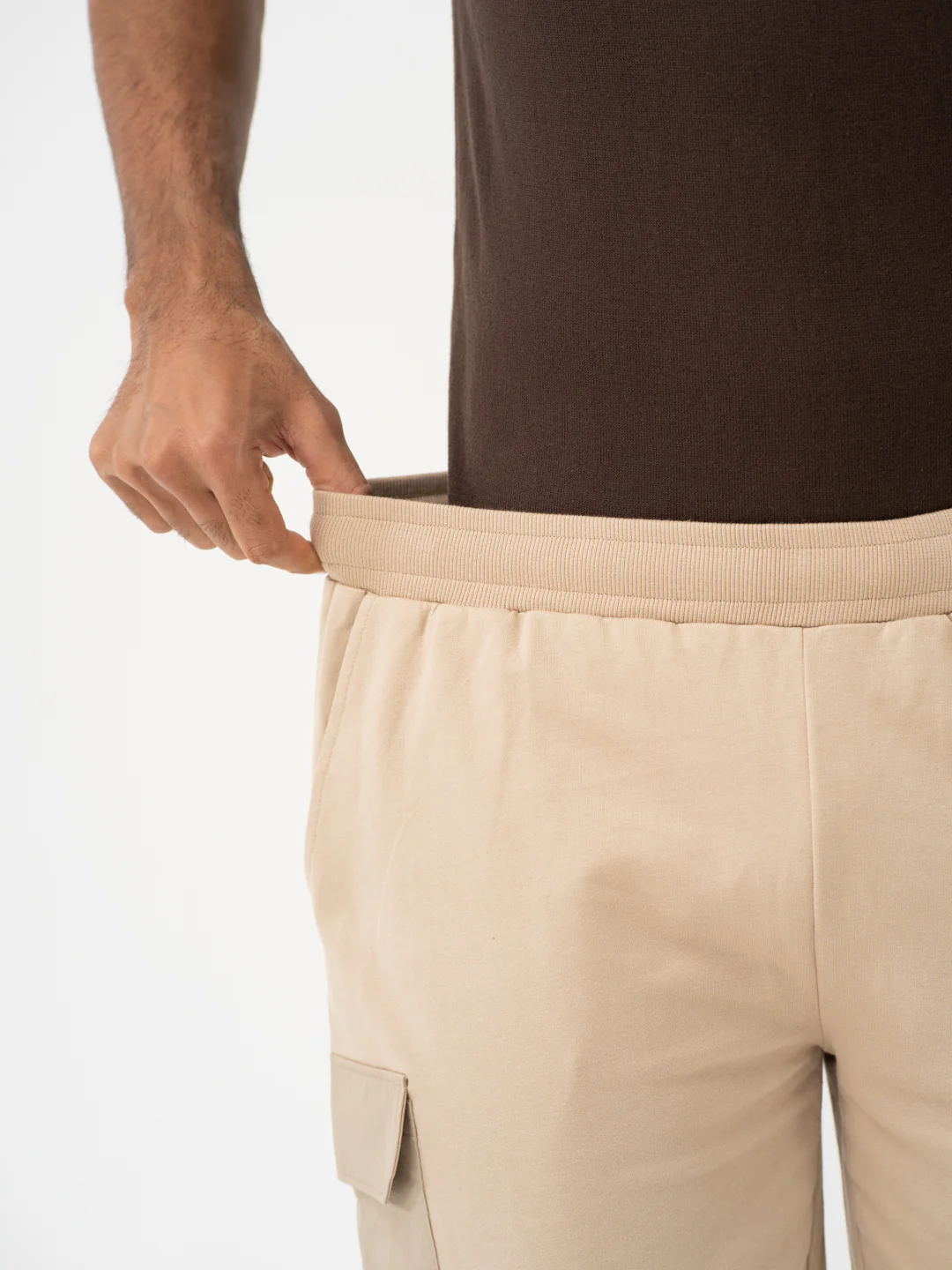 Brew Beige Relaxed Fit Cargo Sweatshorts - Image 7