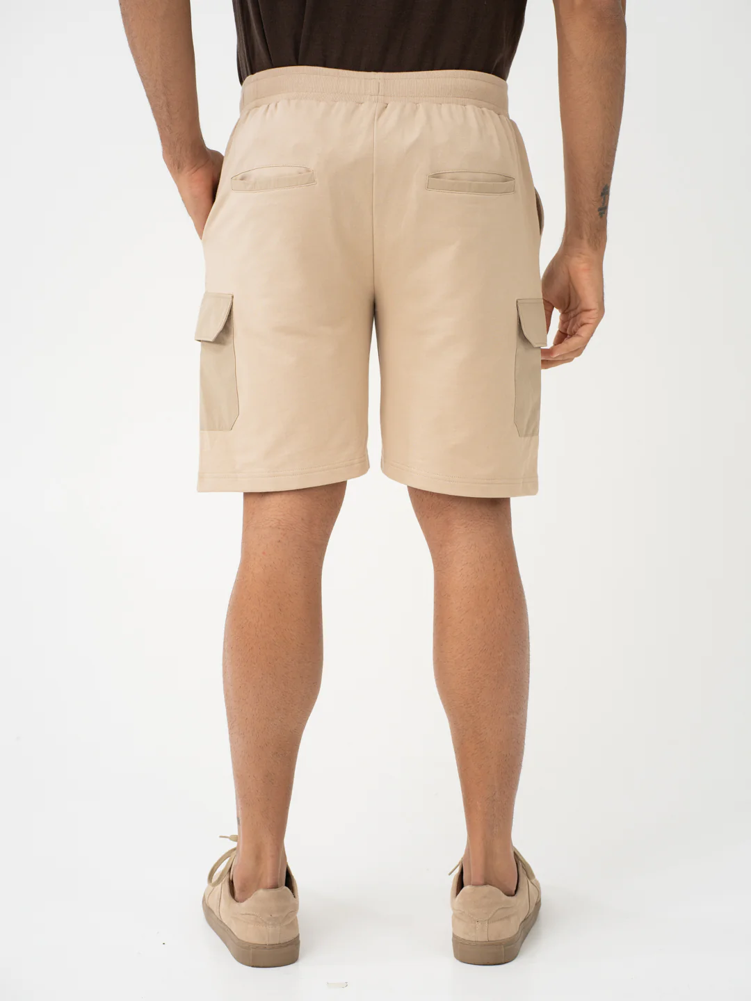 Brew Beige Relaxed Fit Cargo Sweatshorts - Image 8