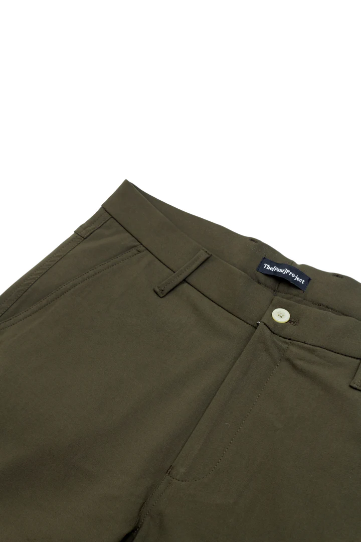 Army Olive Stretch Cargo Shorts - Image 5