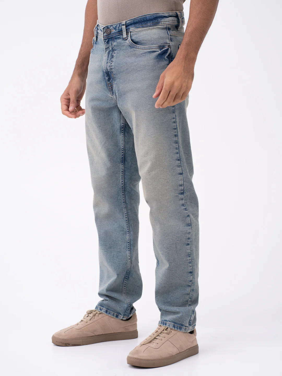 Burnt Vintage Blue Relaxed Fit Jeans - Image 10