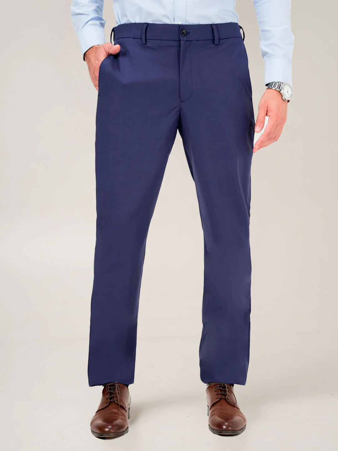 College Navy Merino Wool Pants