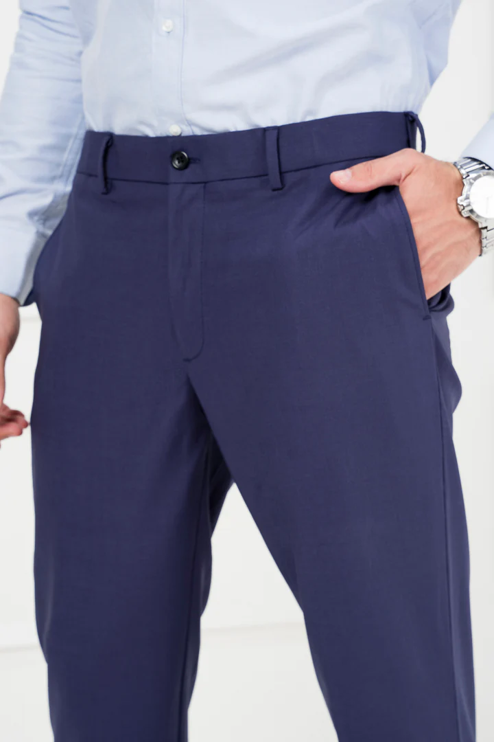 College Navy Merino Wool Pants - Image 2