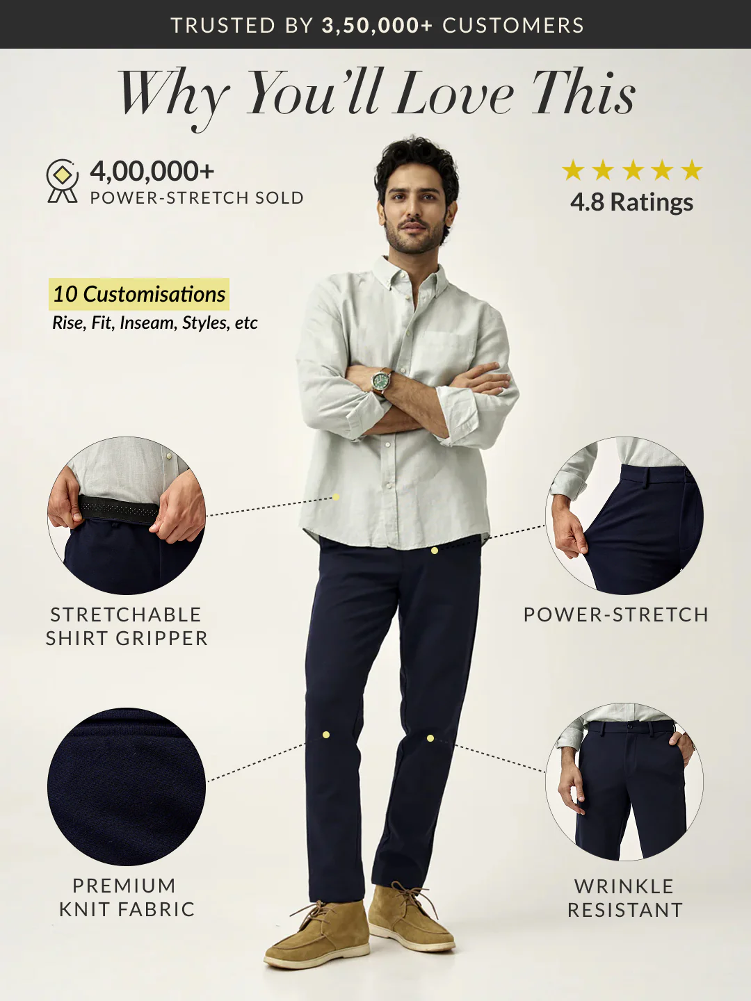 Dark Navy Power-Stretch Pants - Image 2