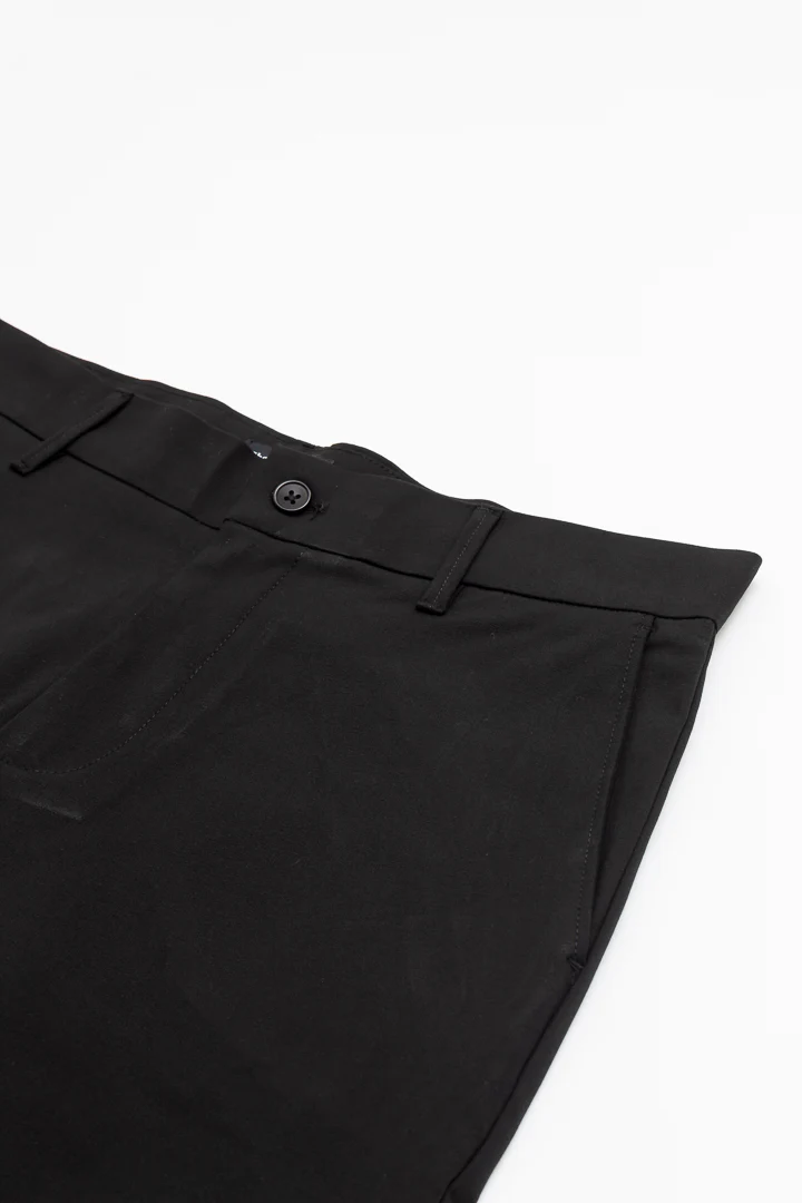 Ebony Black Stretch Chino Shorts - Image 2