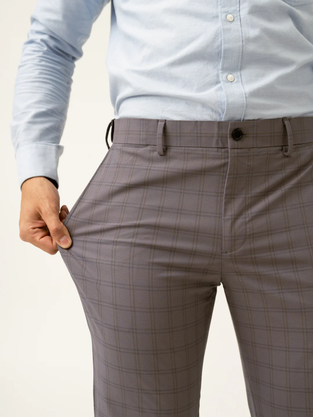 Falcon Grey Checks Formal Pants - Image 2
