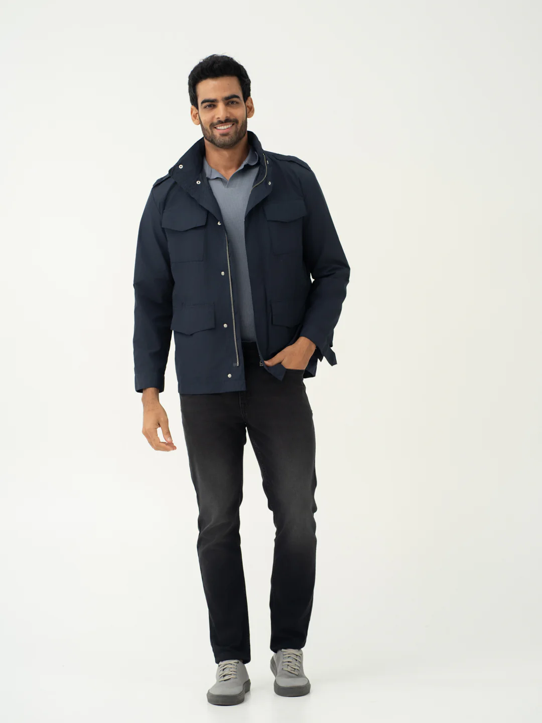 Forge Black Whiskered Slim Fit Jeans