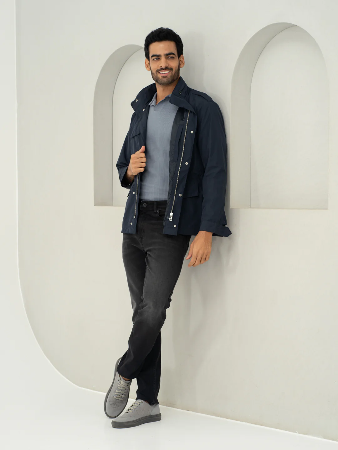 Forge Black Whiskered Slim Fit Jeans - Image 5