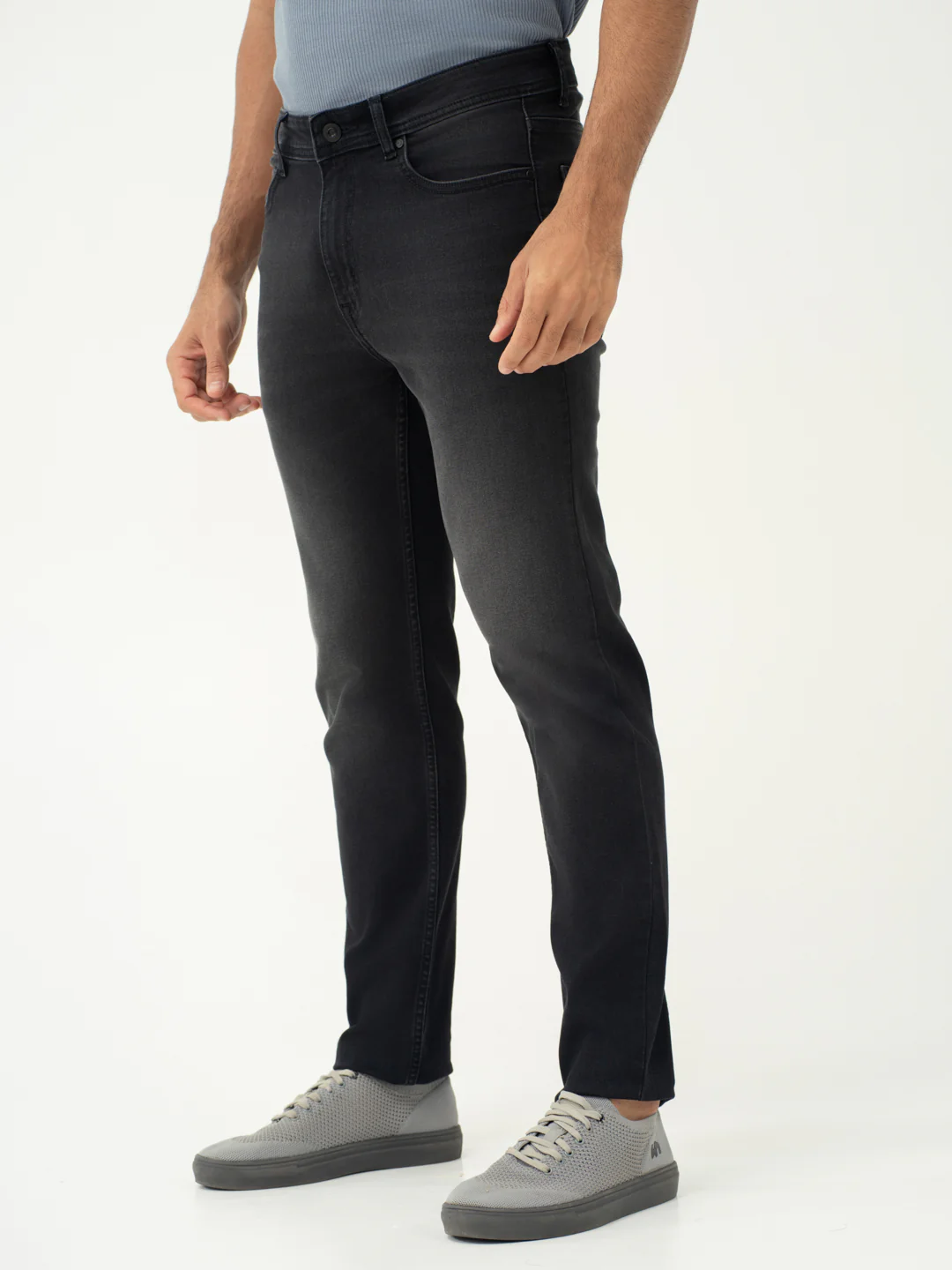 Forge Black Whiskered Slim Fit Jeans - Image 7