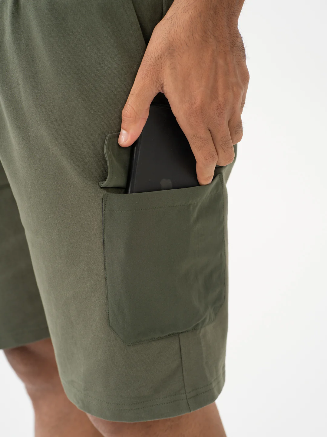 Grover Olive Relaxed Fit Cargo Sweatshorts - Image 10