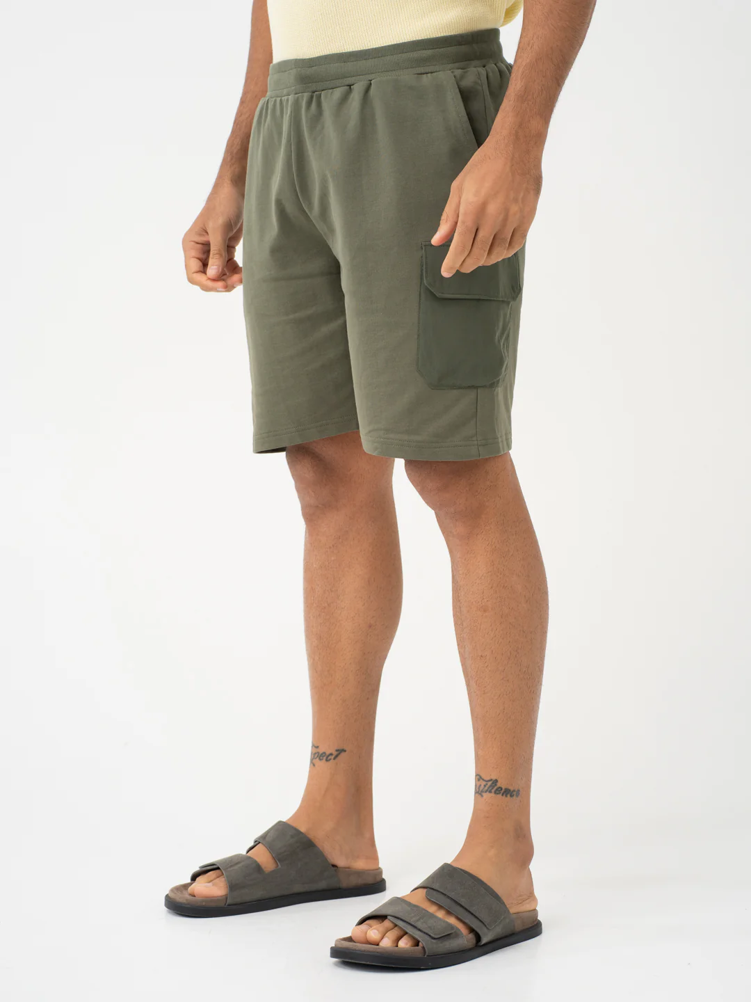 Grover Olive Relaxed Fit Cargo Sweatshorts - Image 9