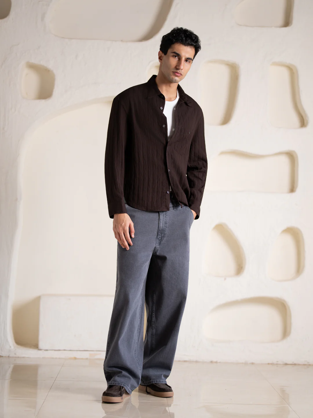 Leadstone Grey Baggy Fit Jeans - Image 5