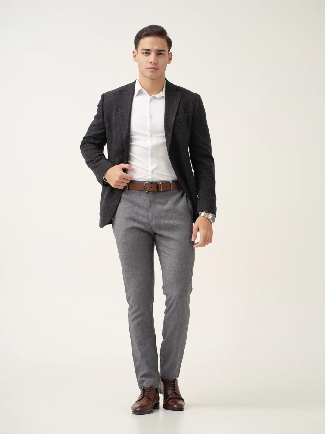 Marl Grey Merino Wool Pants - Image 2