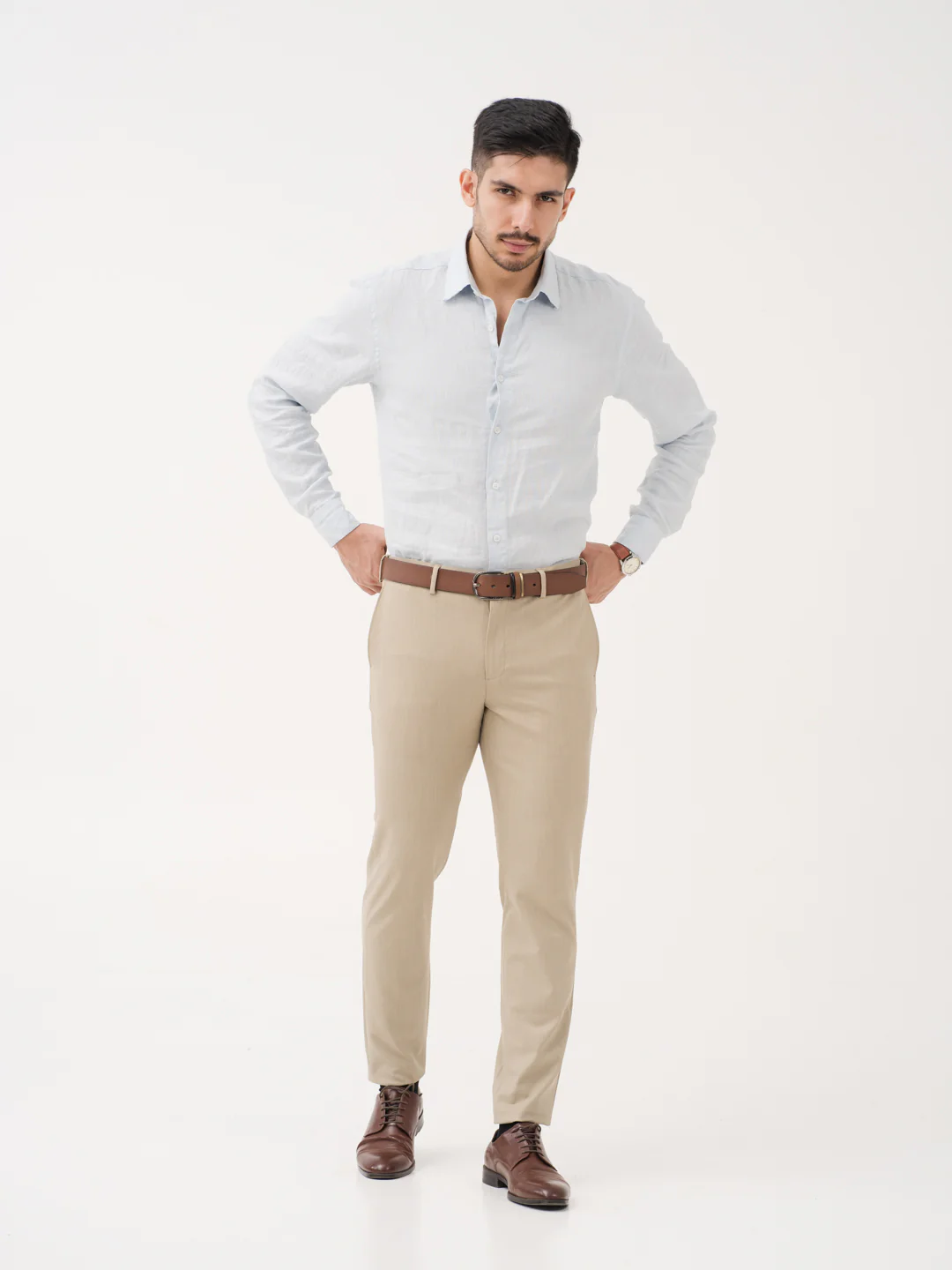 Maverick Khaki Twill Luxury Stretch Pants - Image 2