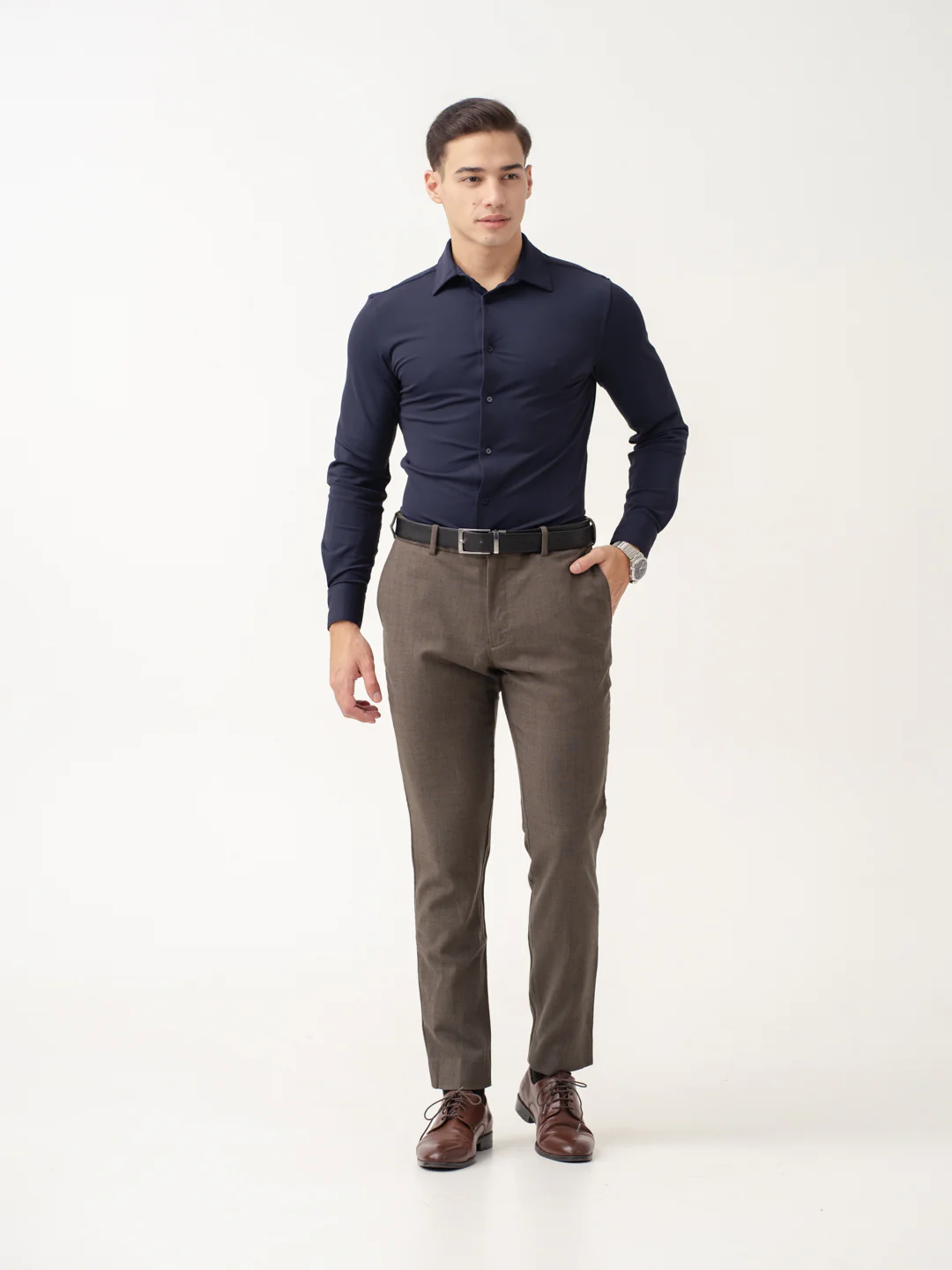 Natural Olive Merino Wool Pants - Image 2