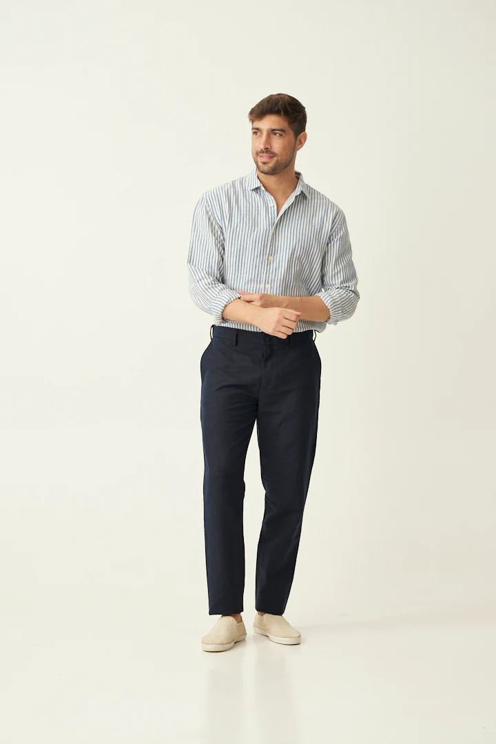 Nautical Navy Linen Pants - Image 2