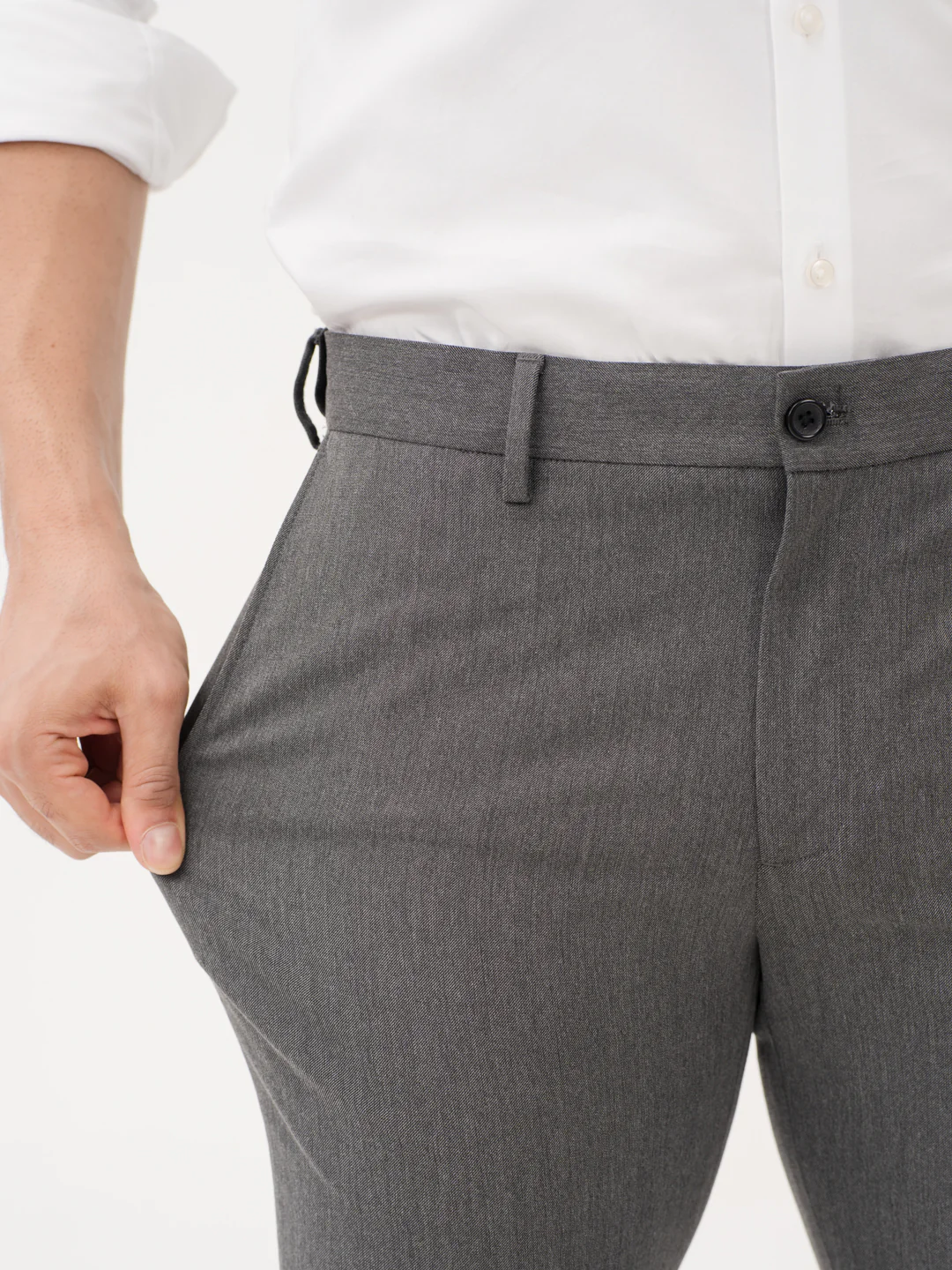 Noir Grey Twill Luxury Stretch Pants - Image 3