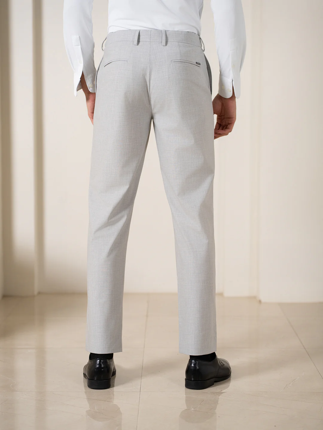 Prestige Grey Relaxed Fit Stretch Formal Pants - Image 6