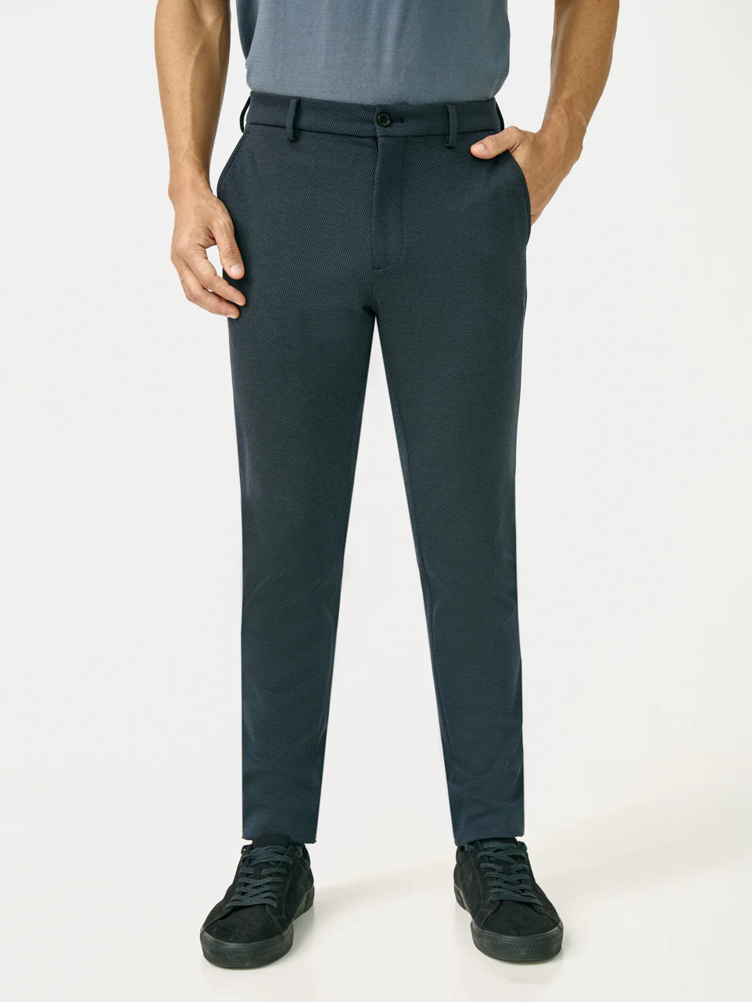 Regal Navy Twill Structured Power-Stretch Pants - Image 3