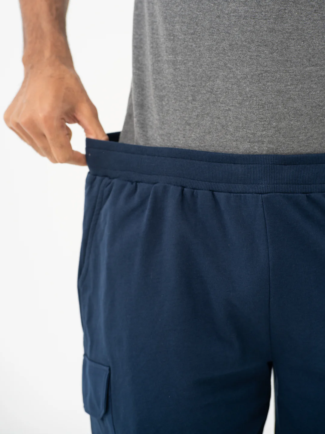 Rider Navy Relaxed Fit Cargo Sweatshorts - Image 7