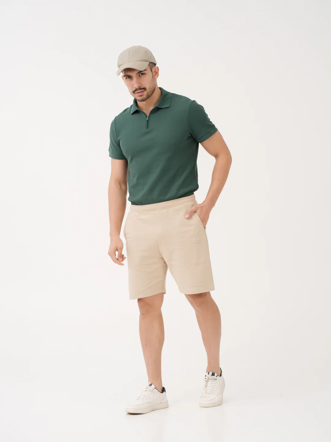 Sunbaked Beige Relaxed Fit Sweatshorts - Image 8