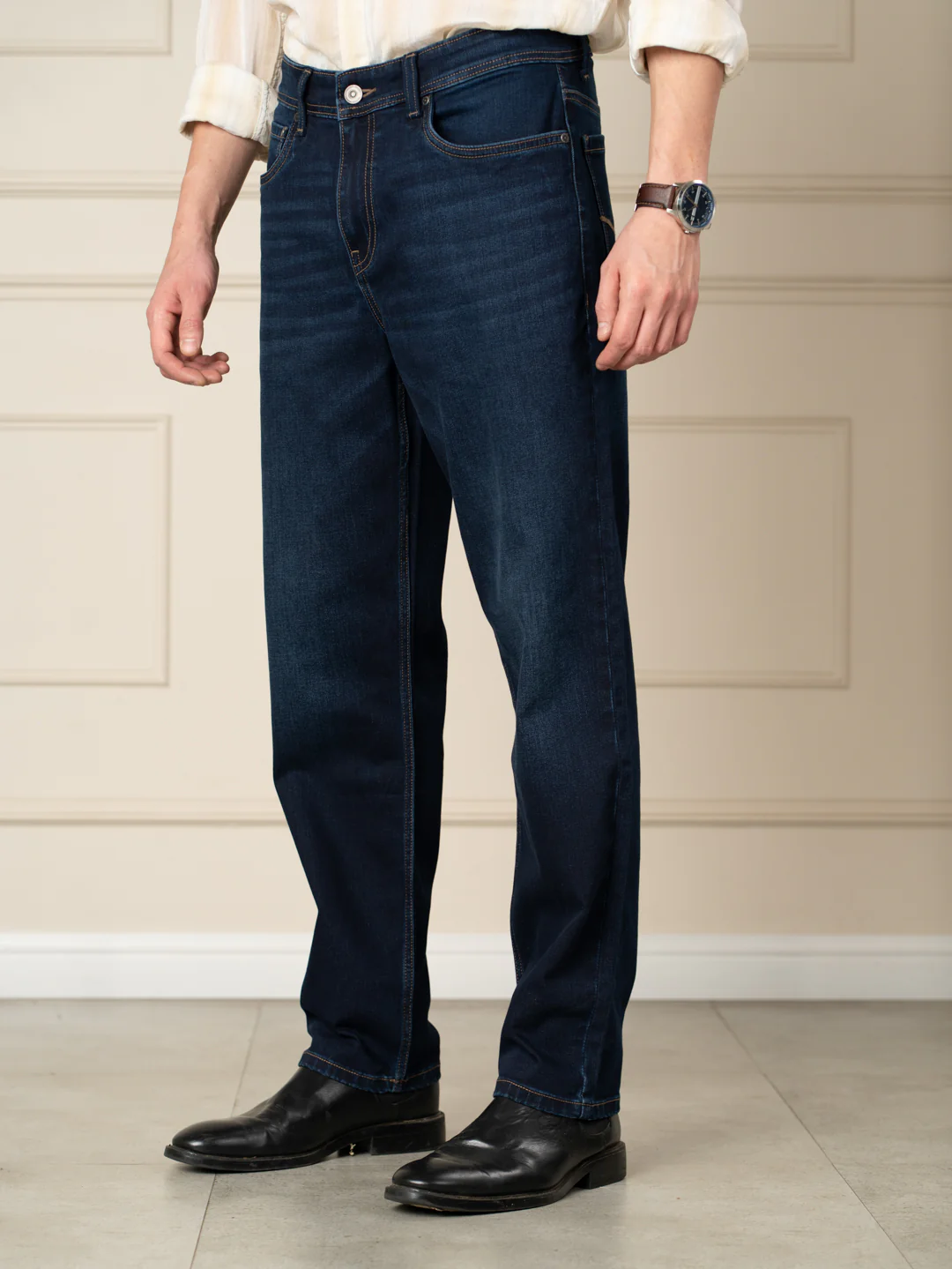 Venice Indigo Whiskered Relaxed Fit Jeans - Image 7