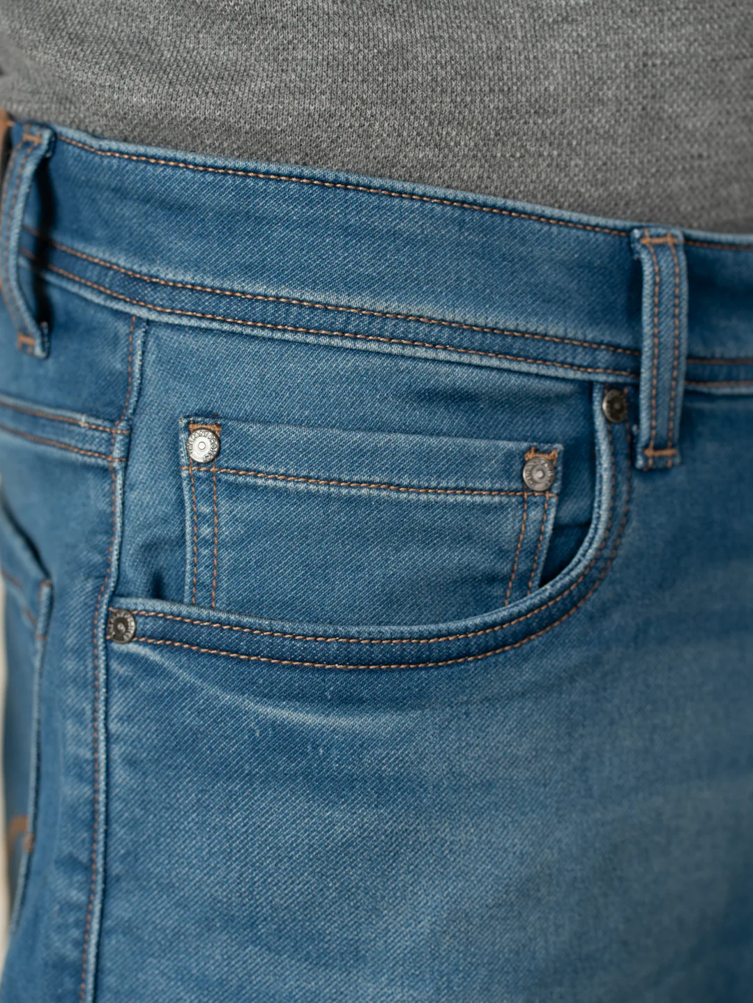 Walking Blue Tinted Whiskered Relaxed Fit Jeans - Image 11