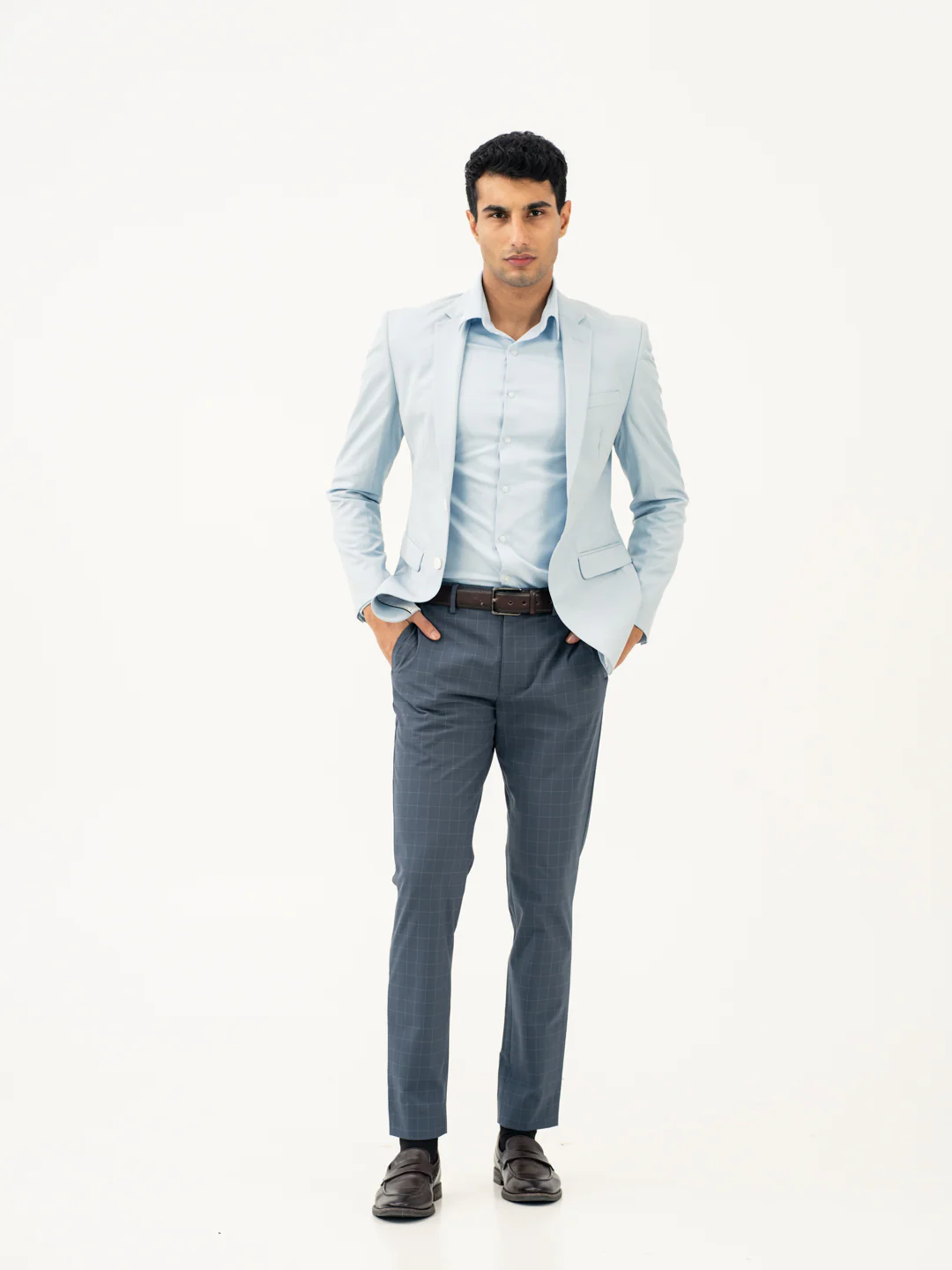 Wolf Grey Checks Formal Pants - Image 2